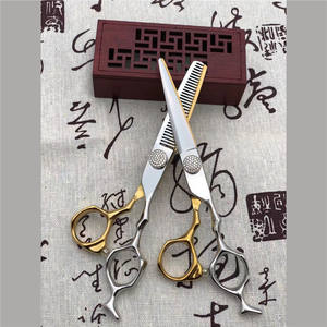 Ciseaux de coiffure H6 6,0 pouces, ciseaux à effiler en acier inoxydable chromé à tête droite pour usage professionnel - Product Image 1