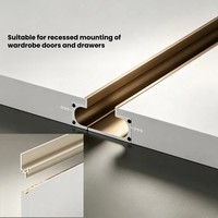 Poignée encastrée minimaliste en forme de L, poignée dissimulée encastrée pour porte de placard rainurée, poignée de placard intégrale dissimulée