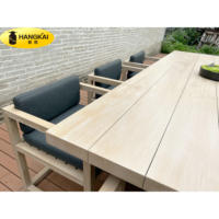 Ensemble de table et de chaises en teck durable pour l'extérieur, pour hôtel, villa, jardin