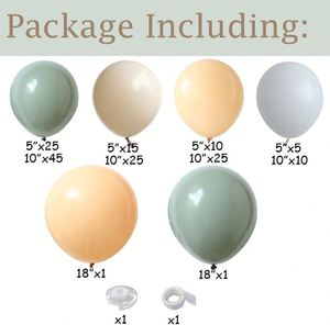 Dusty Green <b>Balloon</b> Arch Kit 162PCS <b>Nude</b> Sand White Neutral Apricot Matte <b>Balloons</b> for Baby Wedding Birthday Party Decoration - Product Image 2