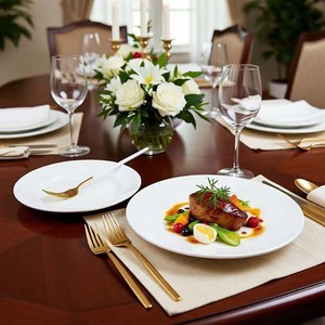 Juego de Platos de Porcelana Modernos, No Tóxicos, Aptos para Lavavajillas, Ecológicos, con Logotipo Personalizado para Bodas y Hoteles, de 8/10 Pulgadas, Marca DianTong - Product Image 2