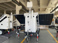 Sistem Kamera Keamanan Trailer Pemantauan Surya Mobile Tahan Cuaca yang Dapat Disesuaikan, Trailer CCTV Surya untuk Tempat Parkir