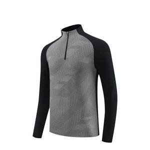 Vêtements de sport décontractés pour hommes en gros, vêtements de sport athlétiques, course à pied, couleurs contrastées, respirants, extensibles, à séchage rapide, t-shirt à manches longues - Product Image 6