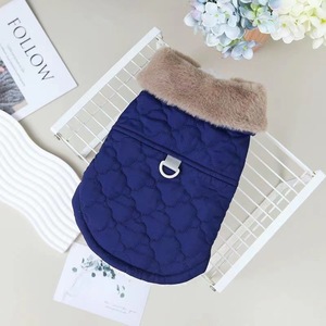 Green Fur-<b>Collar</b> Quilted Vest Winter Warm Coat For Small Dogs And Cats Padded <b>Pet</b> Clothing - Product Image 2