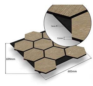 Panel Acústico de Pared Hexagonal de MDF de Alta Densidad, Insonorizante, Resistente al Fuego, Ecológico, Decorativo, Diseño 3D, para Hotel - Product Image 5