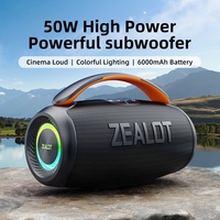Enceinte sans fil haute performance Zealot P11 50W, batterie 6000mAh, étanche IPX6, boîte à son RGB, pour les rassemblements en plein air et les fêtes