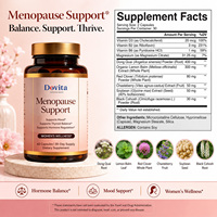 Cápsulas de Equilibrio Hormonal para la Menopausia de Marca Personalizada OEM para Mujeres, Acción Rápida, Apoyo para el Sueño y el Estado de Ánimo, Alivio de la Sequedad Vaginal, 60 Cápsulas