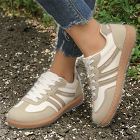 Nouveau 2025, Chaussures Plates à Lacets Rétro Bicolores Américano-Européennes pour Femmes Rondes, Baskets d'Entraînement en EVA pour l'Automne, Commerce Transfrontalier