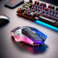 Souris de jeu filaire USB K-snake Q7 RGB illuminée 4000 DPI avec câble de 1,5 m, 7 boutons, 7 couleurs lumineuses pour ordinateur de bureau