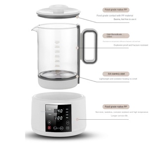 Bouilloire électrique portable en verre de 1,2 L avec arrêt automatique, contrôle numérique, puissance de 1200 W, chauffe-biberon pour lait infantile, thermostat intégré - Product Image 5