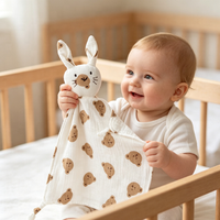 Couverture bébé en pur coton imprimé motif animal, en tissu crêpe double couche, confortable pour le sommeil, également serviette de bave en mousseline pour bébé