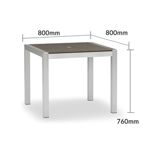 Mesa de comedor rectangular para exteriores de aluminio de alta calidad, resistente a la intemperie y a la corrosión, personalizable. - Product Image 2
