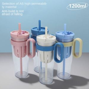 Bestselling 40oz Jumbo Iced Coffee Built-in <b>Tea</b> <b>Infuser</b> Double-Layered Straw Water Bottle Dual-Use Tumbler <b>Mug</b> Cup with Handle - Product Image 3