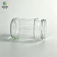 Pot en verre à motifs de 500 ml en gros, transparent et gaufré, pour confiture de fruits et épices, approvisionnement en vrac