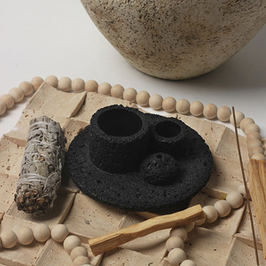 Bougie en ciment Sage Peru Palo Santo avec feuille d'eucalyptus et bâtonnet de vanille pour aromathérapie, purification, apaisement mental et décoration - Product Image 6
