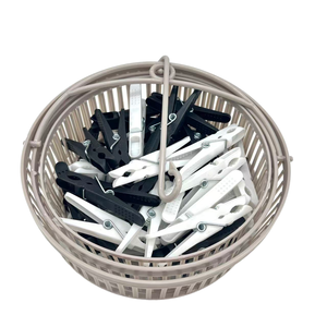 Ensemble de pinces <span class=keywords><strong>à</strong></span> <span class=keywords><strong>linge</strong></span> en plastique avec panier de rangement, couleur unie, résistant au vent, robustes, pour buanderie - Product Image 3