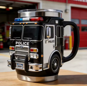 Mug à <span class=keywords><strong>café</strong></span> en acier inoxydable, design original, unique, pratique et populaire, en résine, camion de pompiers - Product Image 3
