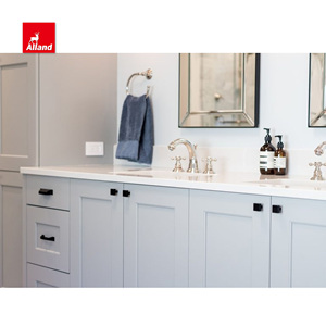 Alland cinese lavabo quarzo bancone grigio verniciato lacca morbida stretta mobili bagno americano mobile lavabo con 2 lavandini - Product Image 5