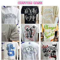 T-Shirts Homme Oversize 100 % Coton Lourd Imprimé Gonflant Personnalisé pour Homme, T-Shirts Vides Blancs à Imprimer