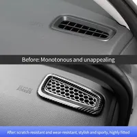 Autocollants décoratifs pour grille d'aération de climatisation en carbone, pour tableau de bord intérieur de voiture, pour Honda Civic 11e génération F15 Type R