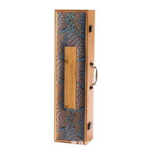 Caja de Bambú Estilo Chino para Caligrafía y Pintura, Caja de Regalo Rectangular Portátil con Tapa Abatible, Caja de Embalaje para Artesanías - Product Image 1