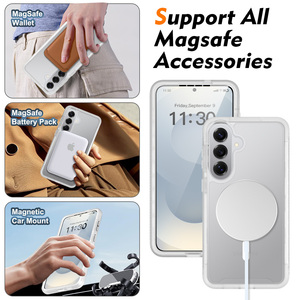 Coque de téléphone robuste à protection intégrale 360° magnétique antichoc givrée avec protection d'écran pour Samsung S26 Ultra - Product Image 6