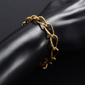 สร้อยข้อมือสแตนเลสสตีลลายนูนสไตล์พังก์สำหรับผู้หญิงผู้ชาย สร้อยข้อมือแบบหนา สไตล์ร็อค สร้อยข้อเท้า สร้อยข้อมือโลหะ เครื่องประดับ - Product Image 5