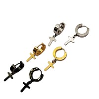 Boucles d'oreilles créoles pendantes chic style célébrité internet, multicolores en acier inoxydable, tendance hip-hop, bijoux d'oreille pour hommes et femmes, vente en gros