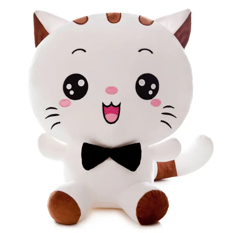Cartoon cute soft stuffed cat Plush toy big face cat for kids