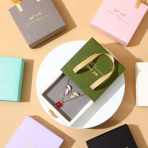 Bền Xách Tay Mềm Vuông Hộp Đồ Trang Sức Cho Nhẫn Vòng Tay Dây Chuyền Bông Tai-Được Làm Từ Cứng Nhắc Bìa Chống Cháy Nổ - Product Image 2