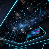 Panneau de plafond miroir Galaxy personnalisé en usine, 1200x600mm, panneau insonorisant avec fibres optiques