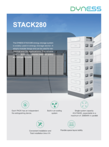 Baterai LiFePO4 Stack280 60kWh 100kWh 51.2V 280Ah IP20 Siklus Panjang untuk Sistem Energi Surya Hibrida Dyness Solar - Product Image 5