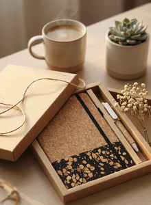 Set de Regalo de <span class=keywords><strong>Cuaderno</strong></span> Ecológico A5, con Papel de Café, Detalles de Corcho, Libreta Hecha a Mano, Papel Libre de Ácido, Personalizable - Product Image 5