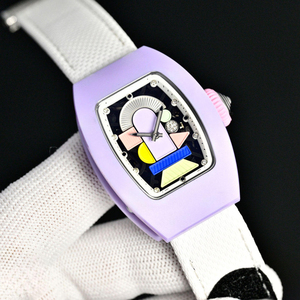 Reloj Mecánico Unisex de Alta Calidad, Diseño Tonneau, Fibra de Carbono, Cristal de Zafiro, Resistente al Agua, Correa de Caucho, Moderno - Product Image 1