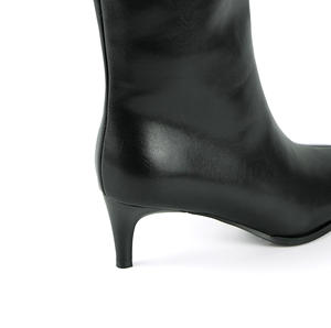 Hete Verkoop Zwart Action Lederen Kniehoge Rijlaarzen-Ronde Neus Blokhak Klassieke Laarzen Voor De Winter - Product Image 6