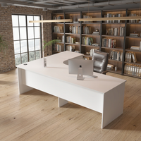 Bureau de direction ergonomique moderne de luxe en forme de L, durable, en bois, pour PDG, directeur, usage domestique ou professionnel