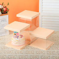 Boîte à gâteau carrée transparente Qibai, nouvelle emballage pour gâteaux, boîte d'emballage pour gâteau à une couche