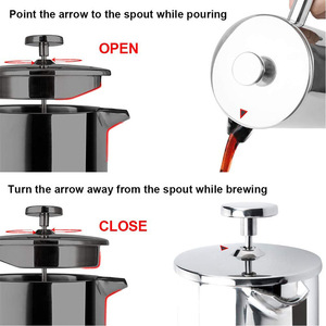 <span class=keywords><strong>Cafetière</strong></span> à piston double paroi isolée en acier inoxydable - Product Image 3