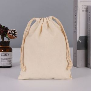 Bolsas de Almacenamiento de Tela de Algodón Muselina Sin Blanquear, Ligeras, con Cordón, para Regalos y Manualidades, con Logotipo Personalizado, 10*15cm - Product Image 5