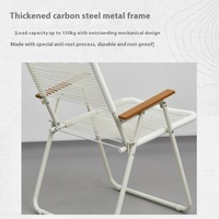 Chaise pliante pour l'extérieur Chaise en rotin Oxford portable avec cadre en métal Imperméable à l'eau pour le camping et les loisirs Mobilier d'extérieur