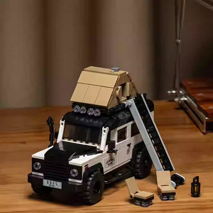 PB8825 Plastic Container Road Guard Tiger Camping Off-Road Vehicle Ornament Assembly Building Block Boys' <strong>Toy</strong> Wholesale - Product Image 2