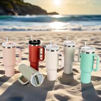 Vasos Térmicos de 30 oz, 20 oz y 40 oz de Acero Inoxidable, Termos de Doble Pared al Vacío que Mantienen el Frío, Copas de Vino para Viaje, Tazas con Purpurina