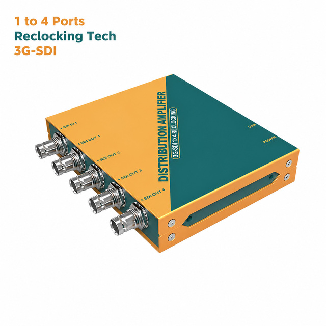 Avmatrix Professional 1x4 SDI Video Distribution Amplifier with Reclocking, 3G-SDI Splitter for Broadcast Studio