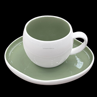 26 Ensembles de Vaisselle en Céramique Forme Galet, Service de Table en Porcelaine Verte, Assiettes Plates, Assiettes Creuses, Bols pour Restaurant et Mariage