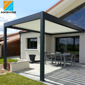 <span class=keywords><strong>Pergola</strong></span> électrique d'extérieur à <span class=keywords><strong>toit</strong></span> en Aluminium avec porte coulissante en verre - Product Image 6