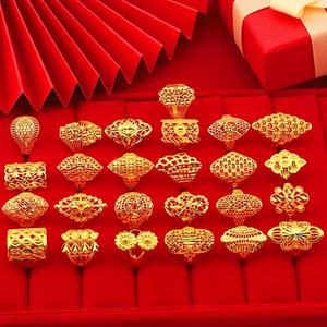 Bague pour femme tendance, bijoux fins, plaqué or 24 carats, bague de mariage - Product Image 3