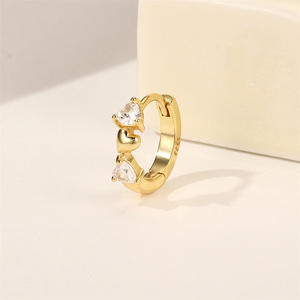 Boucles d'oreilles créoles en argent sterling S925 plaqué or 18 carats, forme C, minimalistes, cercle ouvert, pour femmes, vente en gros - Product Image 5