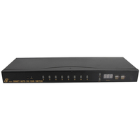 Commutateur KVM DVI VCOM 8 entrées 4K pour 8 ordinateurs sur 1 moniteur avec télécommande IR, souris, clavier, micro, vidéo et audio