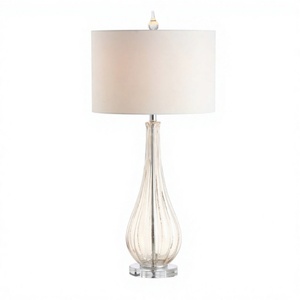 Lampe de table LED en verre et cristal, couleur champagne, pour les marchés américain, britannique et moyen-oriental - Product Image 1