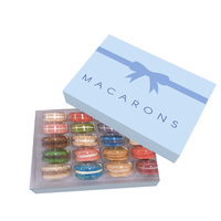 Emballage personnalisé de boîte à bonbons/macarons/chocolats en papier à rayures écologiques